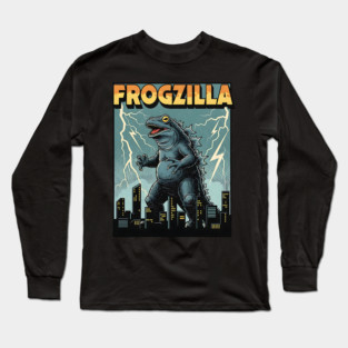 Frogzilla Retro Kaiju Monster Long Sleeve T-Shirt