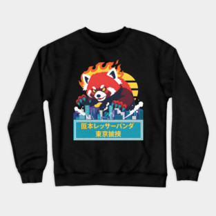 Red Panda Kaiju Tokyo Rampage Art Crewneck Sweatshirt