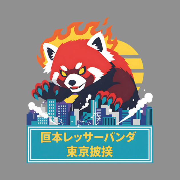 Red Panda Kaiju Tokyo Rampage Art by Designed By Marty