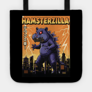 Hamsterzilla Kaiju Pets Retro Poster Tote