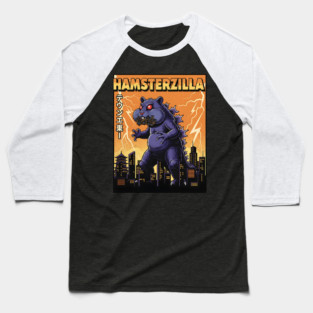 Hamsterzilla Kaiju Pets Retro Poster Baseball T-Shirt