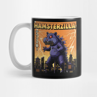 Hamsterzilla Kaiju Pets Retro Poster Mug