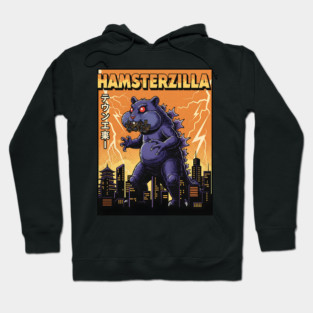 Hamsterzilla Kaiju Pets Retro Poster Hoodie