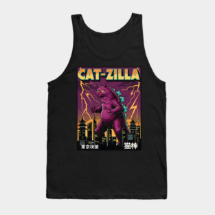 Cat-zilla Kaiju Pets Retro Poster Tank Top