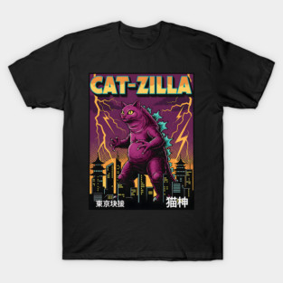 Cat-zilla Kaiju Pets Retro Poster T-Shirt