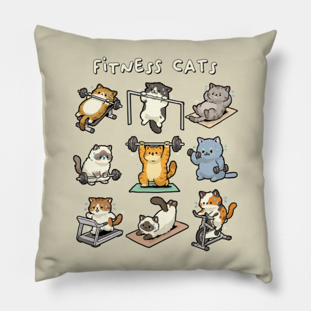 Fitness Cats Pillow by GoshWow®