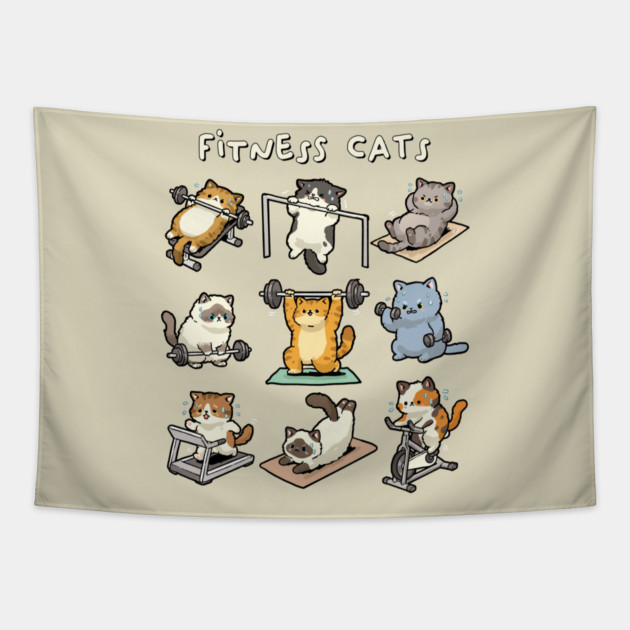 Fitness Cats Tapestry by GoshWow®