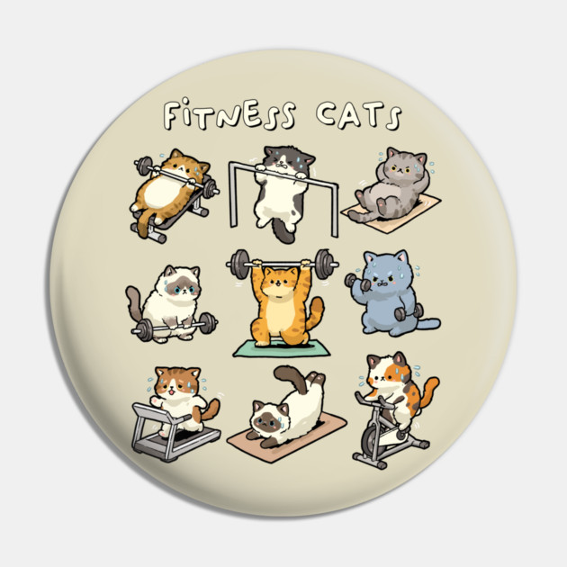 Fitness Cats Pin by GoshWow®
