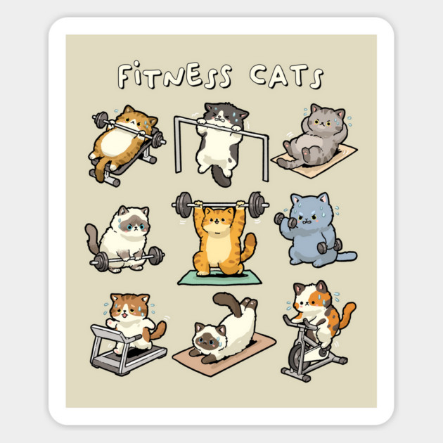 Fitness Cats Magnet by GoshWow®
