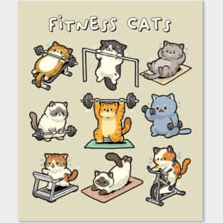 Fitness Cats Posters and Art