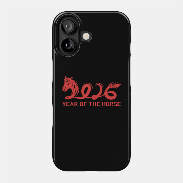 2026 Year of the Horse - Red Lunar New Year Celebration Phone Case by Creatifly Graphic Tees