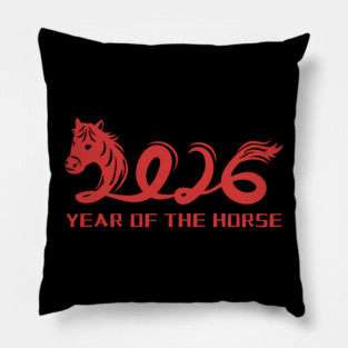 2026 Year of the Horse - Red Lunar New Year Celebration Pillow