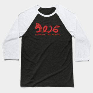 2026 Year of the Horse - Red Lunar New Year Celebration Baseball T-Shirt