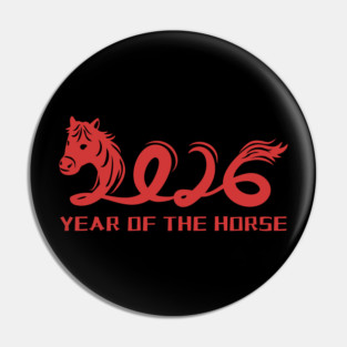 2026 Year of the Horse - Red Lunar New Year Celebration Pin