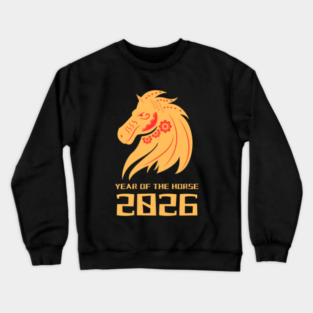 2026 Year of the Horse - Lunar New Year Crewneck Sweatshirt by Creatifly Graphic Tees