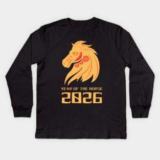 2026 Year of the Horse - Lunar New Year Kids Long Sleeve T-Shirt