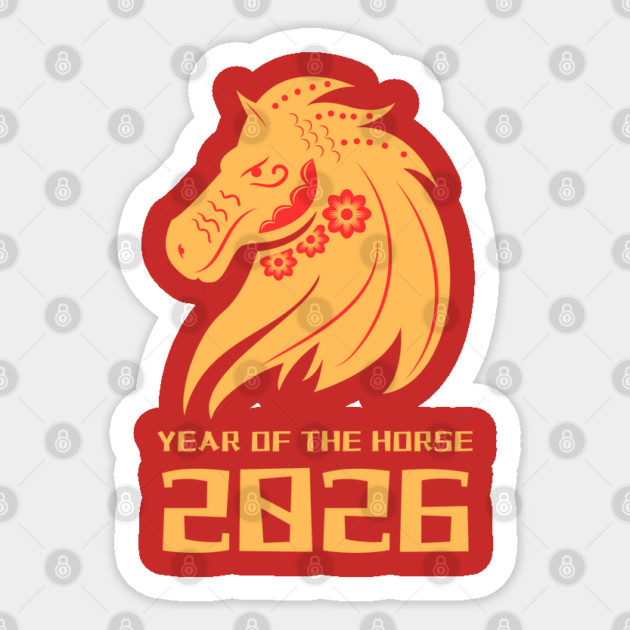 2026 Year of the Horse - Lunar New Year Sticker by Creatifly Graphic Tees