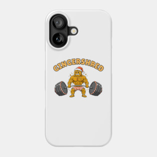 Gingershred - Christmas Gym Buff Gingerbread Lifting Weights Phone Case