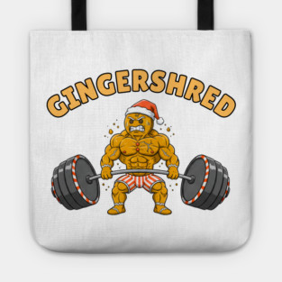 Gingershred - Christmas Gym Buff Gingerbread Lifting Weights Tote