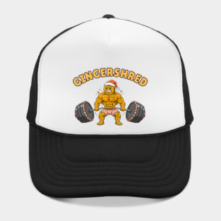 Gingershred - Christmas Gym Buff Gingerbread Lifting Weights Hat