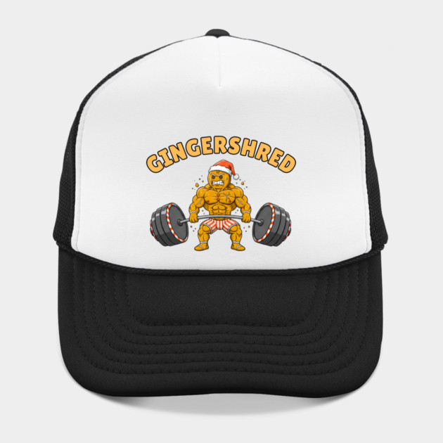 Gingershred - Christmas Gym Buff Gingerbread Lifting Weights by Creatifly Graphic Tees