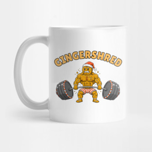 Gingershred - Christmas Gym Buff Gingerbread Lifting Weights Mug