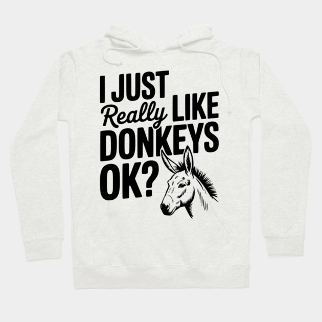 I Just Really Like Donkeys Ok? Hoodie by Frank Ring
