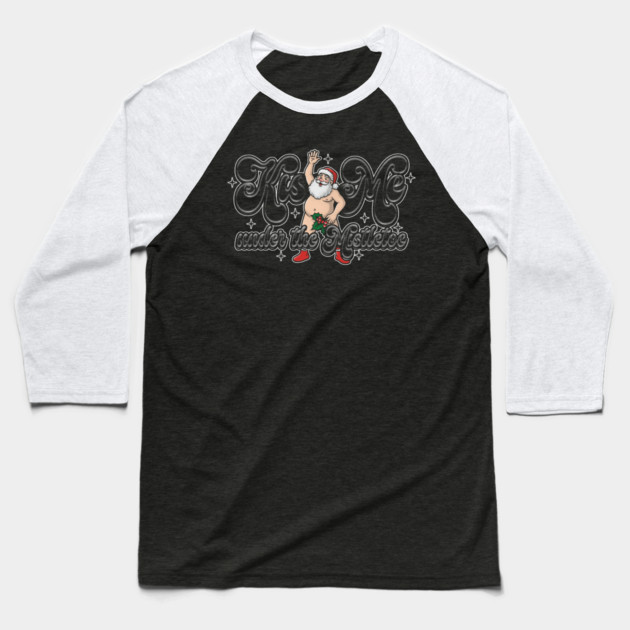 Kiss Santa Baseball T-Shirt by Wrongteeshirt