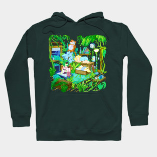 Huntress Wizard’s dreamscape in Cake the cat’s apartment Hoodie