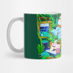 Huntress Wizard’s dreamscape in Cake the cat’s apartment Mug