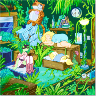 Huntress Wizard’s dreamscape in Cake the cat’s apartment Posters and Art