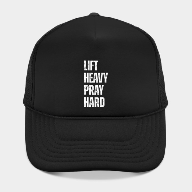 Lift Heavy Pray Hard - Motivational Fitness Quote by Creatifly Graphic Tees
