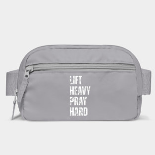Lift Heavy Pray Hard - Motivational Fitness Quote Bag