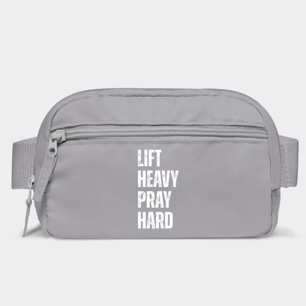 Lift Heavy Pray Hard - Motivational Fitness Quote by Creatifly Graphic Tees