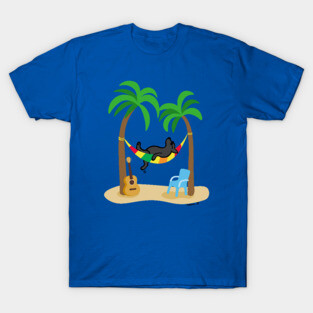 Black Labrador Under Palm Trees T-Shirt