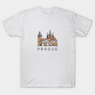 Prague Minimal Contemporary Art – Modern Czech Republic Travel Design T-Shirt