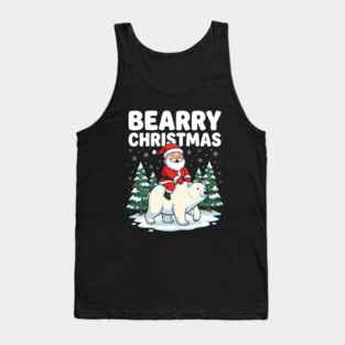 Bearry Christmas - Santa Riding a Polar Bear Tank Top