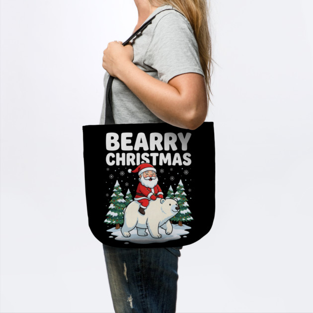 Bearry Christmas - Santa Riding a Polar Bear by Creatifly Graphic Tees