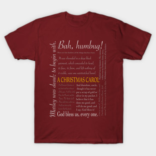 A Christmas Carol Quotes (white text) T-Shirt