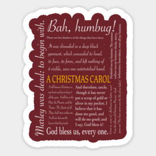 A Christmas Carol Quotes (white text) Sticker