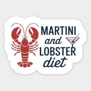Martini and Lobster Diet Summer Graphic for Party Girl Women Sticker