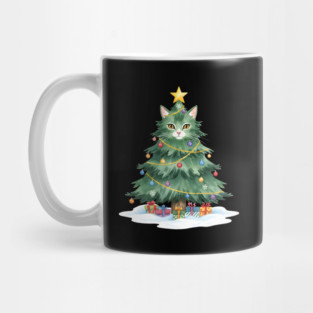 Christmas Tree Cat - Festive Feline Holiday Cheer Mug