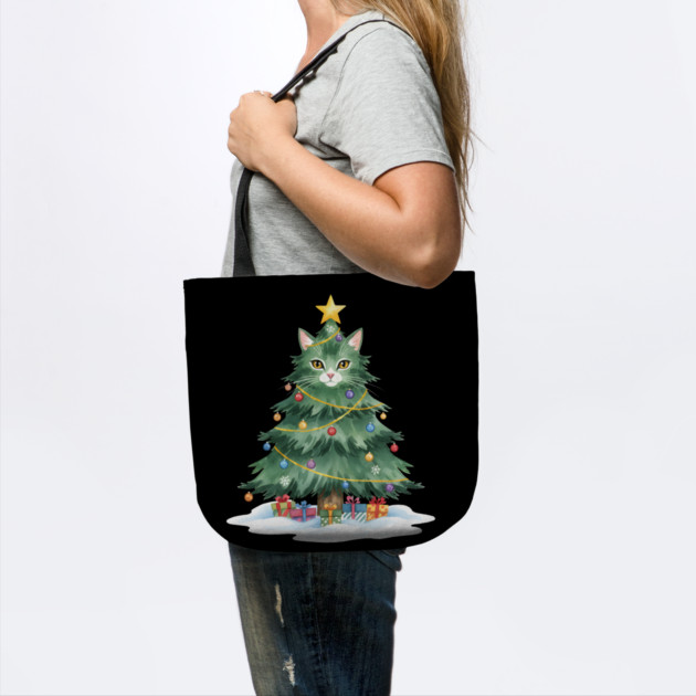 Christmas Tree Cat - Festive Feline Holiday Cheer by Creatifly Graphic Tees