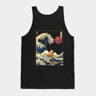 Guinea Pig Surfing Great Wave Japanese Art Animal Lover Tank Top