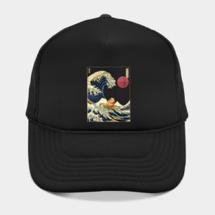 Guinea Pig Surfing Great Wave Japanese Art Animal Lover Hat