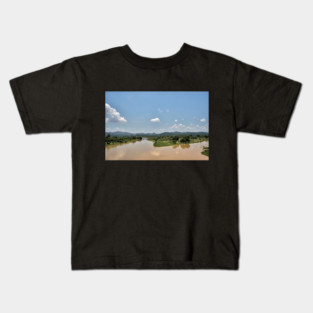Hilly landscape and Vietnamese river Kids T-Shirt