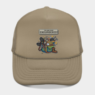 YOU ARE OVER ENCUMBERED! – Funny RPG Backpack Gaming Meme Hat