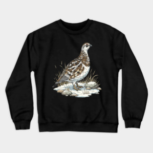 Winter Ptarmigan with Frosted Grasses Crewneck Sweatshirt