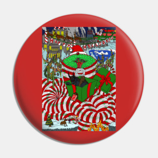 Happy Hellidays Wyrm Pin