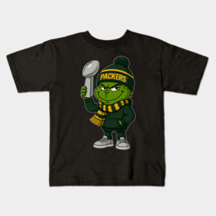 Christmas Grinch Green bay packers Kids T-Shirt